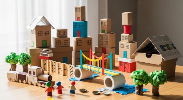 Jeux de construction maison : idées simples avec objets du quotidien