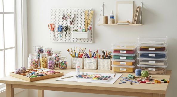 Organiser les fournitures créatives sans désordre : solutions simples pour enfants et parents